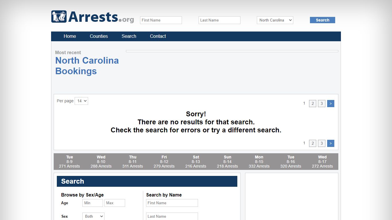 North Carolina Arrests and Inmate Search